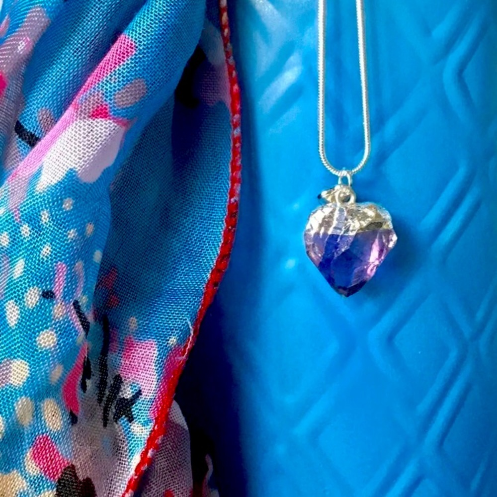 NEW Raw Amethyst Necklace with 20" chain